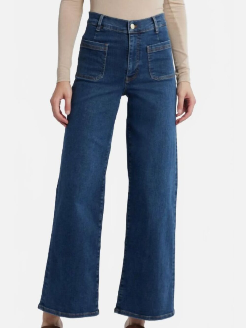 FRAME LE SLIM PALAZZO WIDE LEG JEANS CURSIVE SIZE 29